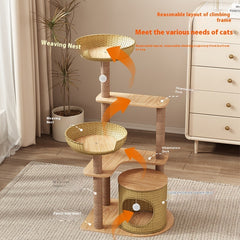 Handmade Rattan Cat Climbing Tree