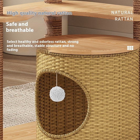 Handmade Rattan Cat Climbing Tree