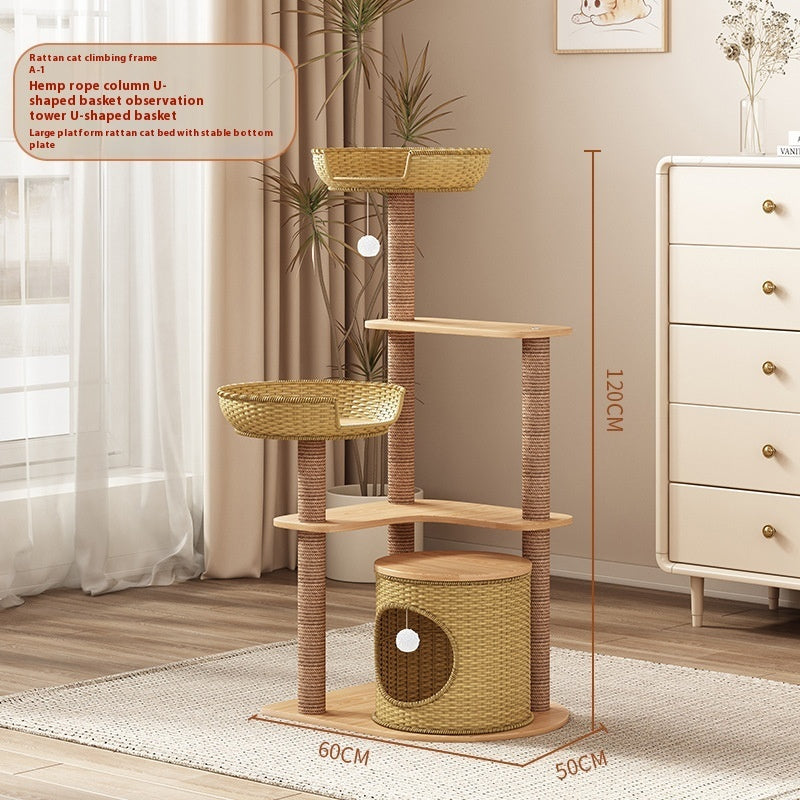 Handmade Rattan Cat Climbing Tree